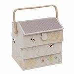 Hobby Gift Novelty Sewing Craft Hobby Storage Box, Embroidered, Bee Hive with Drawer