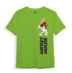 minicult Disney Mickey Mouse Regular Fit Character Printed Tshirt for Boys and Girls(Green2)(11-12 Years)