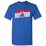 UGP Campus Apparel Retro Repeat - Sports Team City Pride Tailgating T Shirt, Buffalo Royal, Large