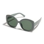 Haute Sauce Green Frame Retro Sunglasses For Women and Girls | Tinted Lens Streetwear Sunglasses | Shades, Goggles, Glares, Glases, Frames, Chasma for Women | accessories for women