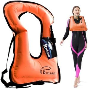 Rrtizan Snorkel Vest, Adults Portable Inflatable Swim Vest Buoyancy Aid Swim Jackets for Men & Women