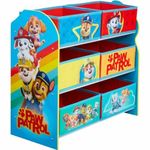 Paw Patrol Kids Bedroom Toy Storage Unit with 6 fabric storage boxes