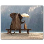 Shalysong Elephant and Dog Mouse pad Personalized Computer Mouse pad Office Decoration Accessories Gift Non-Slip Rubber Mouse pad for Laptop