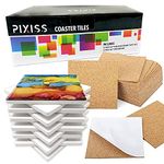 12 Pack Ceramic Tiles for Crafts Coasters, Ceramic White Tiles Unglazed 4x4 with Cork Backing Pads, Use with Alcohol Ink or Acrylic Pouring, DIY Make Your Own Coasters, Mosaics, Painting Projects