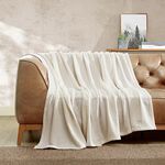 Eddie Bauer Herringbone Cotton Bed Blanket, Full/Queen, Bone