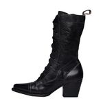 WKAYsIV Cowboy-Boots-Costume-Leather Womens Cowboy Under Knee High Boots Block Heel Western Style Pointed Toe Zippers for Ladies Shoes Size 3-7.5 UK Black Heels Size 6 5 28.99