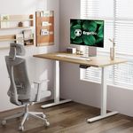 ErgoYou Electric Height Adjustable Standing Table - Dual Motor 2 Stage - 110 Kg Max Weight Capacity - E4 Series - Ergonomic Sit Stand Computer Desk (Maple, 59 X 29.5 Inches, Laminated)