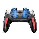 Mobile Game Controller Gaming Controller 4 Trigger Joystick Gamepad with Dual Cooling Fans Compatible with Android & iOS Smartphone for PUBG/Knives Out/Rules of Survival/Fortnite(5000mAh)