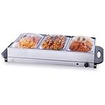 VEVOR Electric Buffet Server & Food Warmer, 25.6" x 15" Portable Stainless Steel Chafing Dish Set with Temp Control & Oven-Safe Pan, Perfect for Catering, Parties, Events, Entertaining, Silver, ETL