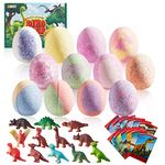 JOYIN 12 Pack Bath Bombs for Kids with Dinosaur Toys, Bubble Bath Bombs with Surprise Toy Inside, Natural Essential Oil SPA Bath Fizzies Set, Kids Safe Birthday Gift Set for Boys and Girls