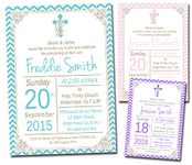 10 Cross Personalised Christening Naming Ceremony Confirmation Baptism Invitations Printed Invites Boy Girl Joint Party Twins Unisex Photo Card