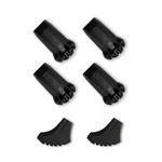 Proberos® Trekking Pole Accessory Set – 4 Rubber Tips & 2 Rubber Feet for Concrete & Flat Roads – Durable Replacement Tips for Hiking Poles, Walking Sticks & Trekking Poles – Essential Outdoor Gear