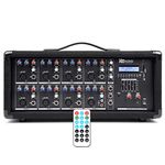 Power Dynamics 8 Channel 800w Bluetooth Mixer Amplifier with Remote for Live PA Stage DJ Bands