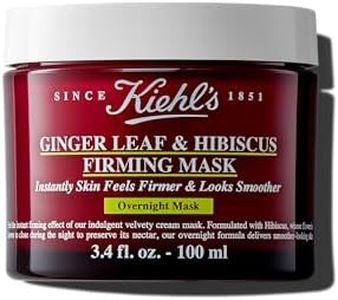 Kiehl's Ginger Leaf & Hibiscus Firming Overnight Face Mask, Anti-aging Facial Mask, Smooths and Firms Skin, Visibly Reduces Look of Fine Lines Over Time, for All Skin Types, Mature Skin - 3.4 fl oz