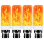 4 Pcs LED Flame Light Bulb, 5w B22 Flickering Light Bulb, Artificial Fire Flame Lights 4 Lighting Modes, Personalized Flames Decorations Suitable for Bedrooms, Living Rooms, Gardens, Parties, Reunion