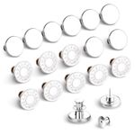 16Sets Buttons for Loose Jeans-No Sew Instant Replacement Buttons for Jeans, Reusable and Adjustable Jean Button Pins for Jeans Metal Pants Button Tightener