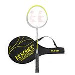 Konex Lightweight Aluminium Composite Badminton Racquet with Free 3/4 Cover | for Beginner and Intermediate Players (Pack of 1, Yellow)