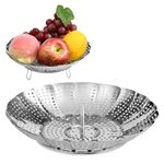 Vicloon Vegetable Steamers Basket for Cooking, Steamer Basket Stainless Steel Folding Vegetable Steamer Insert for Food, Metal Collapsible Pan Steamer Insert for Veggie Seafood Cooking - S