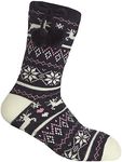 Ladies Forever Dreaming Fairisle Slipper Socks 41B617 Navy/Cream