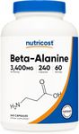 Nutricost Beta-Alanine Capsules 3400mg, 240 Capsules (60 Serv) - Potent Beta Alanine, Gluten Free & Non-GMO, 850mg Per Cap