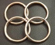 Nimida Metal Ring Golden Colour Pack of 4 for Bag Handle, Parrots/Birds Cage, Craft and DIY Projects Unwelded Dia 1.5 inches