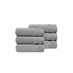 Trident Nectarsoft Face Towels, 100% Cotton towels, Zero Twist Yarn, 6 Face towel set, Luxurious Soft, Extra Absorbent, 625 GSM, Grey