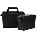 GUGULUZA Ammunition Box Ammo Storage Can Plastic Black, Combo 2 Pack