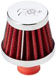 K&N 62-1600RD Vent Air Filter/Breather: Vent Air Filter/Breather; 10 mm/13 mm Flange ID; 44 mm Height; 51 mm Base; 38 mm Top