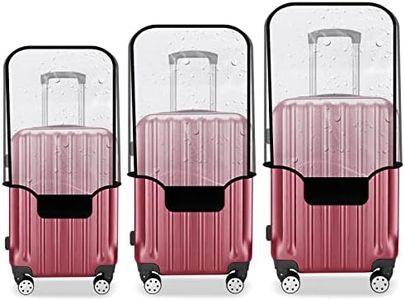 JZRTravel Luggage Cover 3 Pieces Clear PVC Suitcase Covers Protector for Tsa Approved Suitcase Cover Set for 20 24 28 inch Luggage.