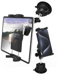 LYFICCS Car Windshield Tablet Suction Holder, [Two Rotatable Ball Heads] Truck Dashboard Metal Mount Fit for iPad Pro12.9/ Air/Mini iPhone 15/14/ 13/12 Pro Max/Galaxy Tab 4-12.9" Phone and Tablet