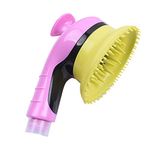 QMYS Pet Bathing Tool Universal Dog Cat Shower Sprayer Cleaner Suit Attachment Brush for Hose Bath Massage Scrubber Silicone Cleaning Washer Comb Garden (Rose Red)