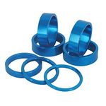 PLATT 7PCS Bike Headset Spacer 1 1/8" Aluminium Alloy MTB Road Bike Stem Headset Spacer 2/3/5 /10mm (Black) (Blue 7PCS)