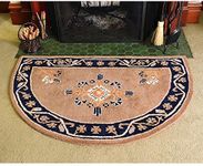 Minuteman International Cocoa Jardin Wool Hearth Rug, Half Round