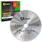 GRAFF Circular Saw Blade 3 Inch, 80 Teeth - Wood Cutting Disc for Wood Plywood Laminate Drywall Plastic - Wood Cutting Saw Blade with 7/8-Inch Arbor