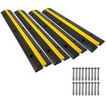 Speedmax Cable Protector Ramps with 24 Bolts 4 Pack of 1 Channel 6600Lbs Load Capacity Rubber Speed Bumps Traffic Protective Cable Wire Cord Ramps Driveway Cable Protector Ramps (1 Channel, 4 Pack)