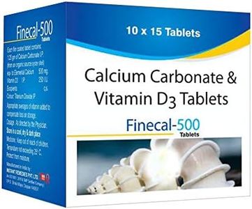 Finecal-500 - Bone & Joint Health Supplement with Calcium Carbonate & Vitamin D3-150 Tablets