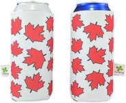 Foretra – Canada Maple Leaves – Neoprene Can Cooler Sleeve Set for 16 oz “Tallboy” Cans 4 Pack