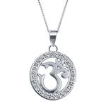 Parnika (Formerly MJ 925 Pure 92.5 Sterling Silver Divine Pendant for Boys Girls, Men & Women | God Dollar Locket | Gift For Her n Him | (Om)