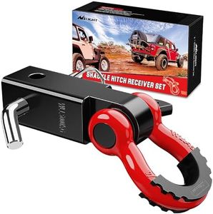 Nilight Shackle Hitch Receiver 2Inch 45000 LBs Breaking Strength 3/4" D Ring Shackle w/Trailer Hitch Pin Heavy Duty Solid Recovery Towing Kit for Trucks Jeeps Off-Road