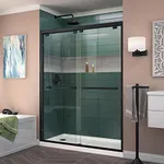 DreamLine Encore 50-54 in. W x 76 in. H Semi-Frameless Bypass Shower Door in Satin Black, SHDR-1654760-09