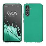 kwmobile Case Compatible with Samsung Galaxy A54 5G Case - Soft Slim TPU Silicone Cover w/Raised Edges - Shockproof and Flexible Cases - Dark Metallic Green