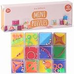 THE TWIDDLERS - 12 Mini Cube Brain Teaser Puzzle Box Set - Assorted Difficulty Levels, Ideal Challenge as Party Bag Fillers for Kids or Adults, Multipack Classroom Rewards