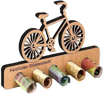 Regalo de Dinero de Bicicleta de Madera - Lre Co. único Regalo de cumpleaños de Bicicleta de Madera Ciclistas, j óvenes, Amigos y Familia