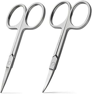 BEZOX Premium Nail Scissors 2PCS, Professional Curved and Stright Manicure Scissors - Multi-purpose Stainless Steel Beauty Grooming Scissor for Nail, Facial Hair, Eyebrow, Eyelash, Dry Skin