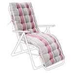 Gardenista Outdoor Patio Sun Lounger Cushion 160x48cm | Water Resistant Garden Recliner Chair Cushion | Thick Sunbed Cushion Replacement Pad with Secure Ties (Tram)