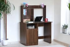 DeckUp Zeus Engineered Wood Study & Computer Table and Office Desk (Walnut, Matte Finish)