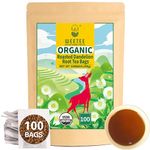 WT WEETEE Organic Roasted Dandelion Root Tea Bags, CERTIFIED USDA Dandelion Herbal Tea 100 Count, Caffeine Free, Support Healthy, Vitamins Rich