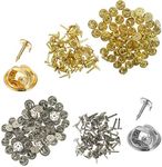 120 Pack Butterfly Clutch with Blank Pins,YuCool Pin Backs Tie Tacks Replacement for Craft& Jewelry Making -Locking Pin Backs(60 Silver and 60 Gold)