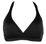 COCOSHIP Women's UPF 50+ Training Sport Bra Bikini Top Double Back Strap Swim Tankinis(FBA) - Black - 32B/C