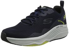 Skechers Relaxed Fit: D'Lux Fitness - Roam Free Lace Up Shoes for Men - Air-Cooled Memory Foam Cushioned Insole Well-Cushioned Supportive Platform Mesh & Synthetic Upper Walking Shoes Navy Blue, 8 UK